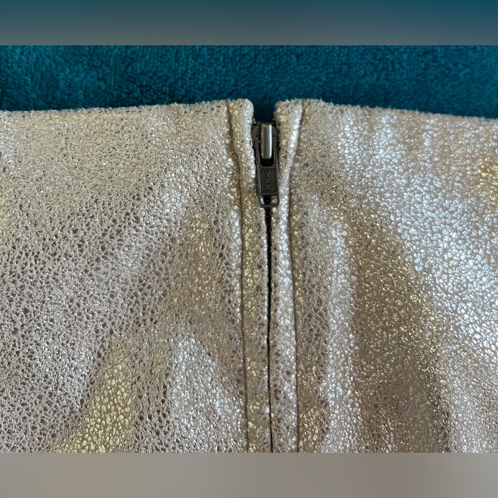 Free People Metallic Rose Gold Suede Mini Skirt - Picture 8 of 15